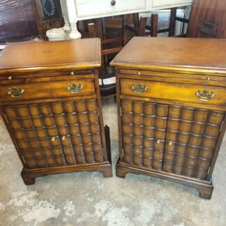 2 Theodore Alexander Mahogany w/ Leather top and Leather Books Front