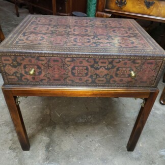 Theodore Alexander Painted w/ Mahogany Side Table / Nightstand w/ Drawer