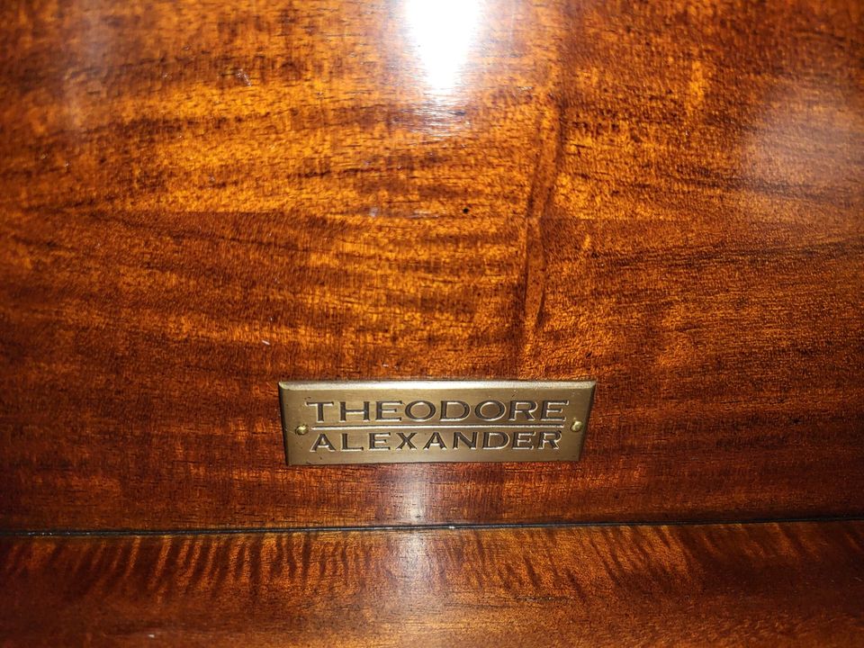 2 Theodore Alexander 6 Drawer File Mahogany with Bronze Trim Details Long Valley