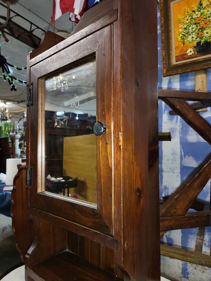 Vintage Solid Pine Medicine w/ Mirror Long Valley Traders