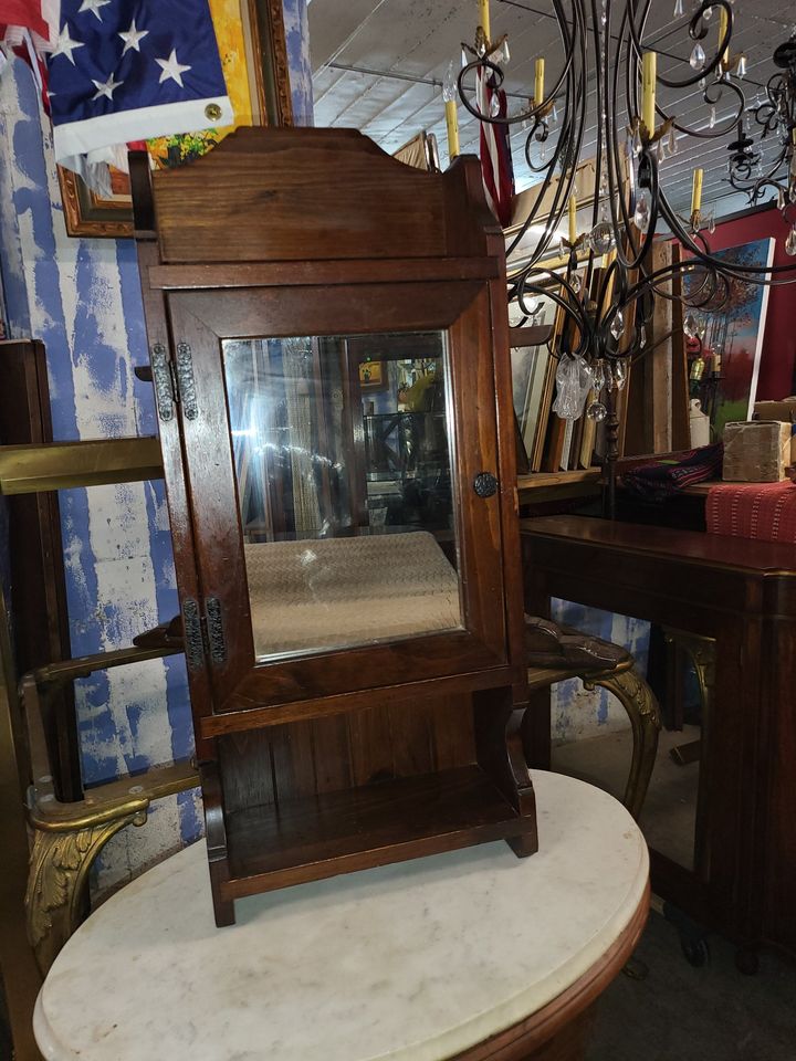 Vintage Solid Pine Medicine w/ Mirror Long Valley Traders