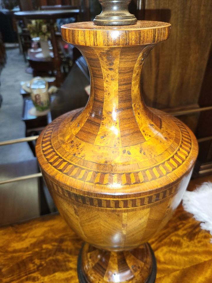 2 Theodore Alexander Table Lamps - Mahogany and Birdseye Maple Inlay ...