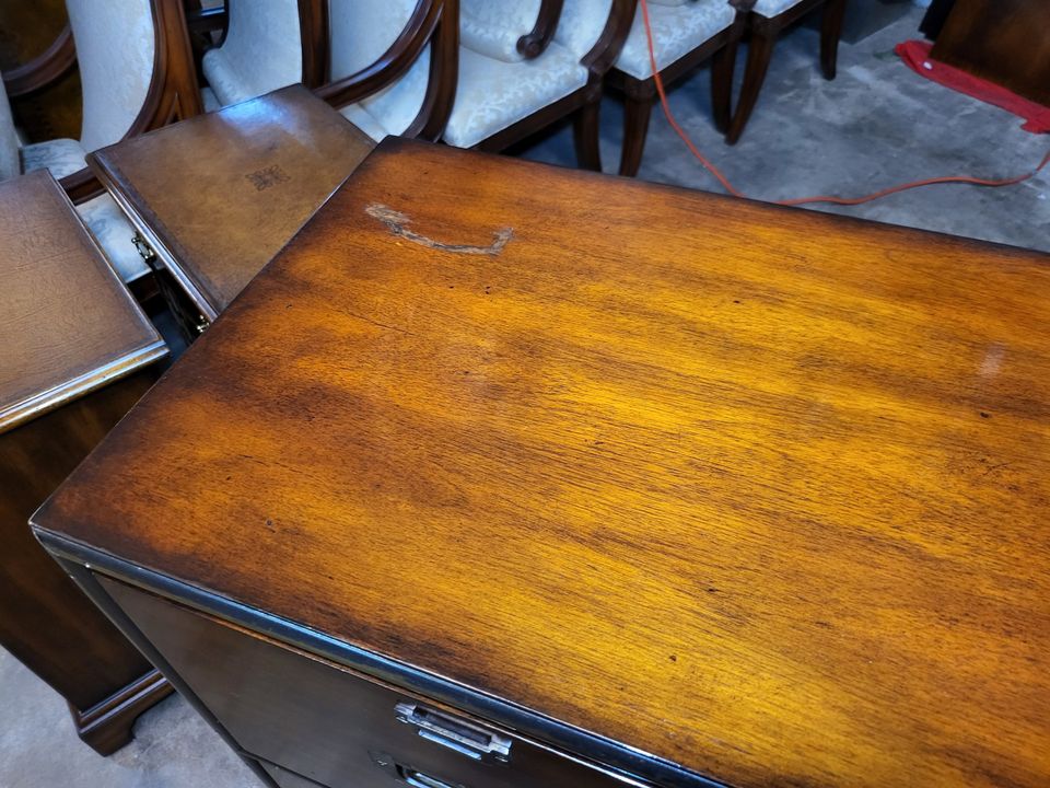 2 Theodore Alexander 6 Drawer File Mahogany with Bronze Trim Details Long Valley