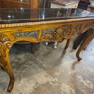 Carved Walnut and Mable Console Table - Elegant and Beautiful