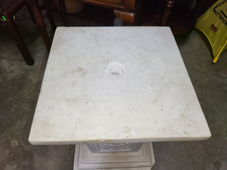 White Marble Pedestal Base Great Statue Base Carved Marble Long