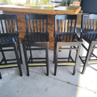 4 Solid Wood Bar Stools - Sturdy and Well Made