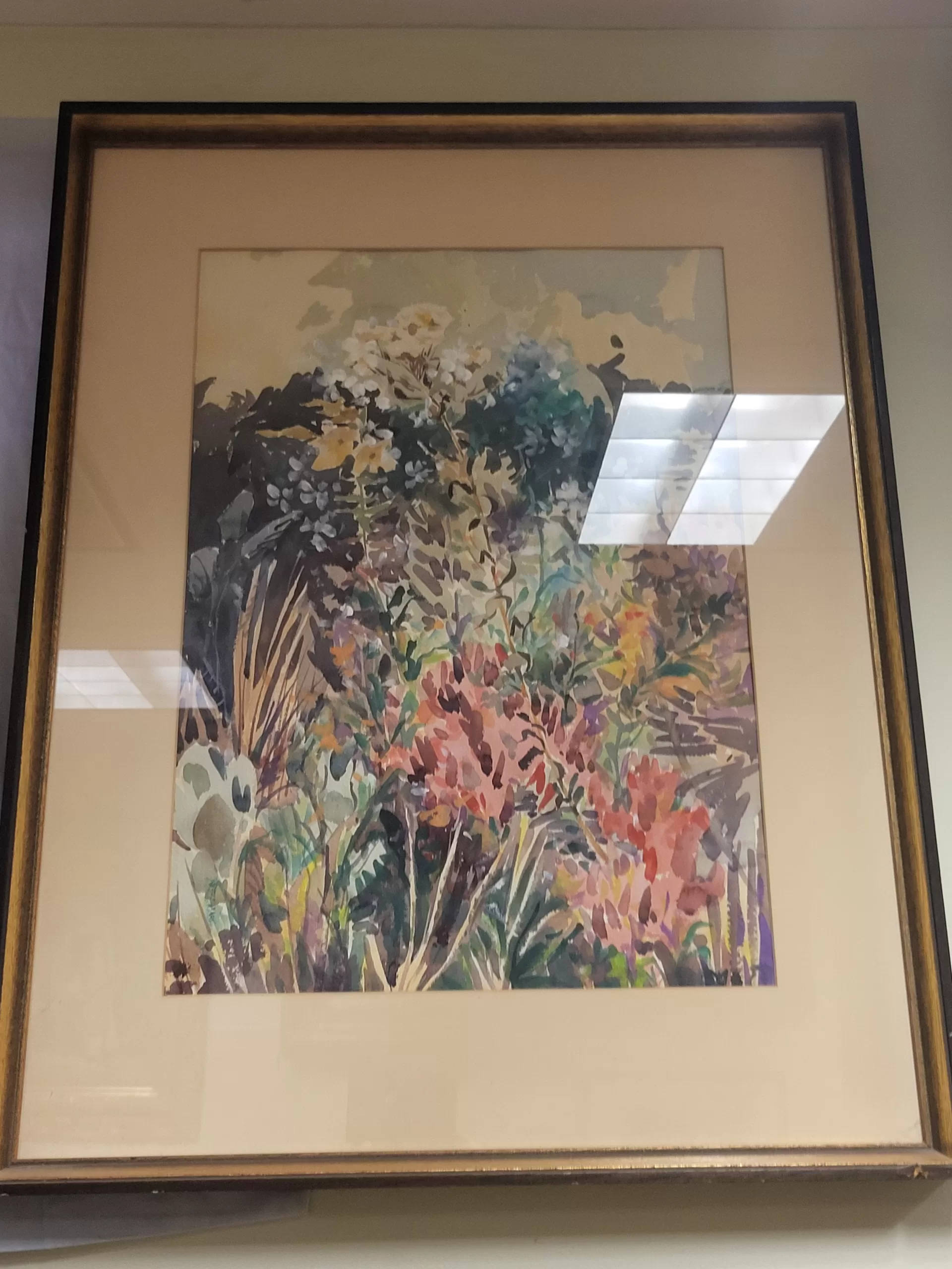 Original Art - Framed and Matted - Colorful Watercolor Flowers - Long ...