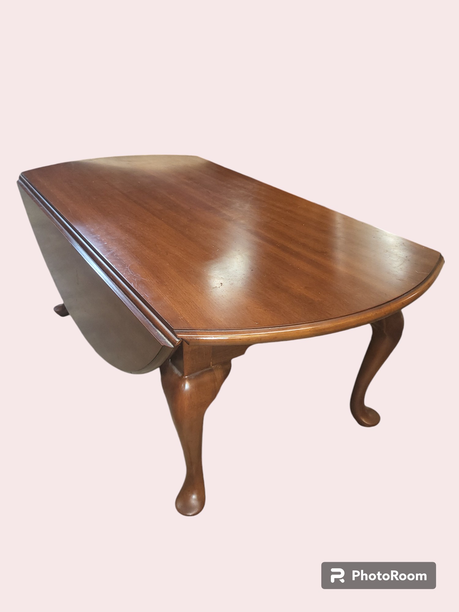 Henkel Harris Solid Black Cherry Queen Anne Drop Leaf Coffee Table ...