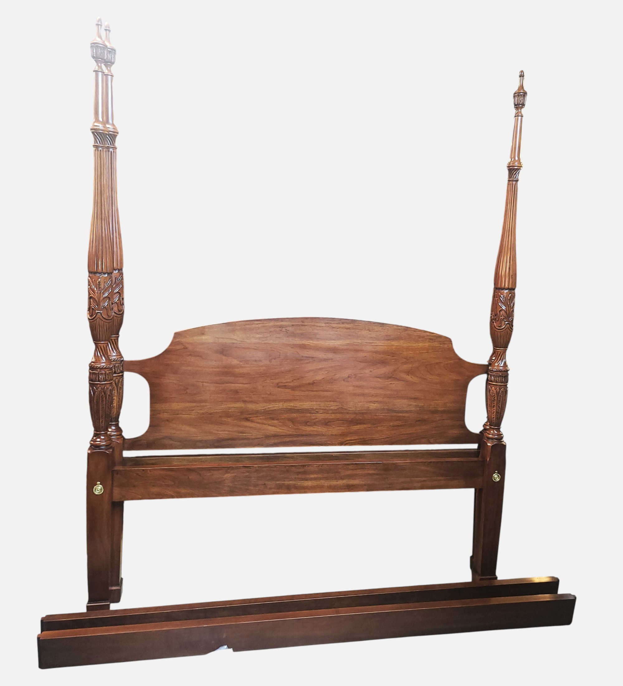 Henkel Harris Solid Cherry Queen 4 Post Rice Carved Bed - Long Valley ...